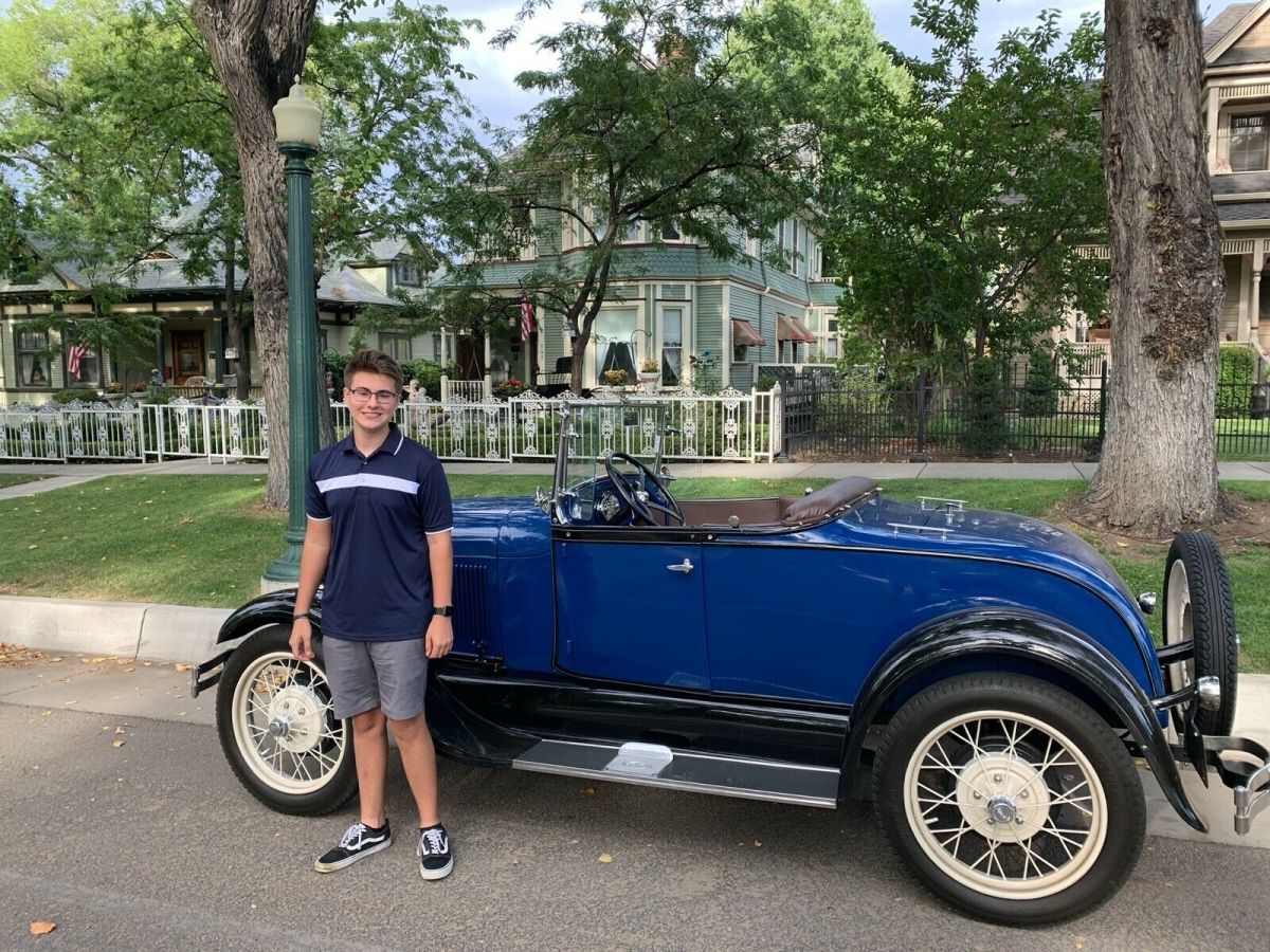 1929 Blue Ford Model A Convertible