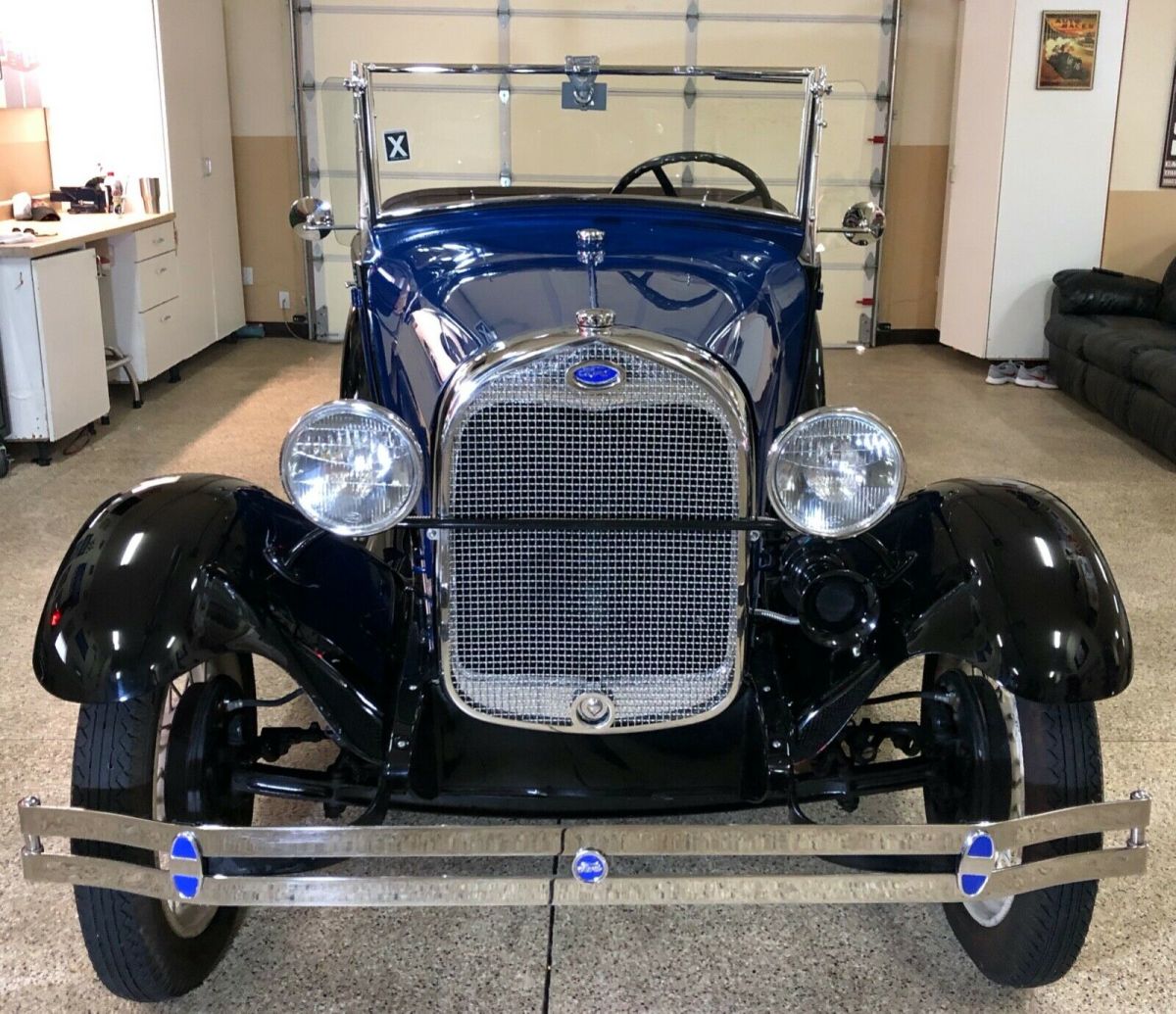 1929 Blue Ford Model A Convertible