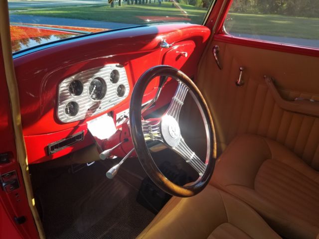 1934 Viper Red Ford Two Door Sedan Sedan