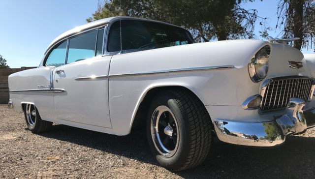 1955 White Chevrolet Bel Air/150/210 Coupe