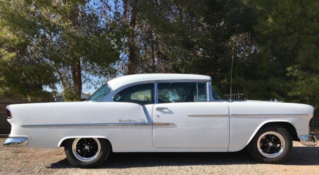1955 White Chevrolet Bel Air/150/210 Coupe