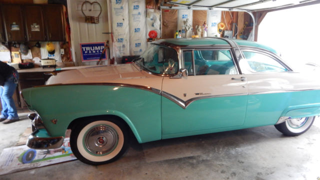 1955 Teal/white Ford Crown Victoria Coupe