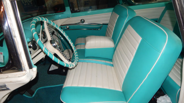 1955 Teal/white Ford Crown Victoria Coupe