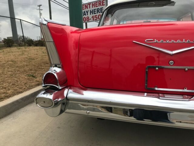 1957 Red Chevrolet Bel Air/150/210 Coupe