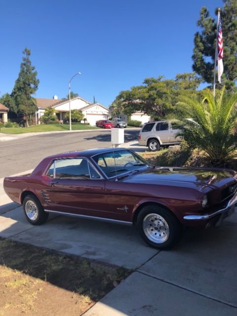 1966 Burgundy Ford Mustang