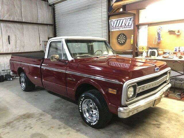 1969 Burgundy Chevrolet C-10 Standard Cab Pickup