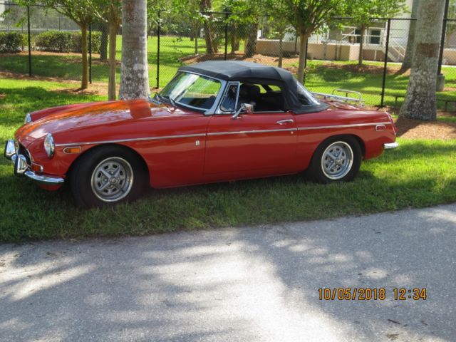 1972 Orange MG MGB Convertible