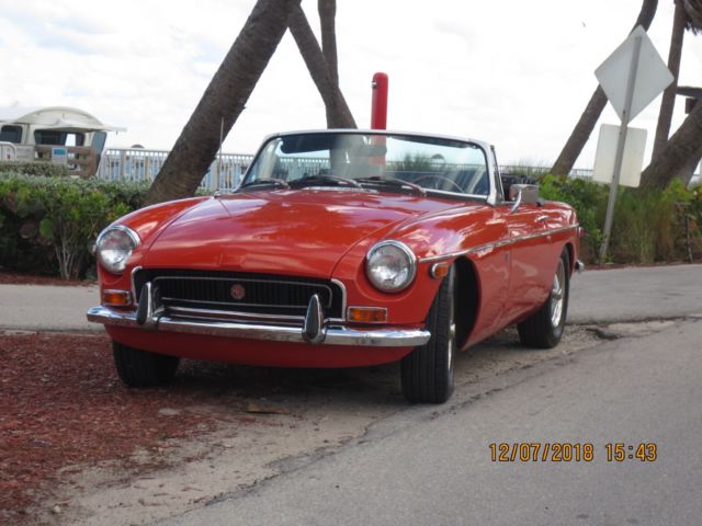 1972 Orange MG MGB Convertible