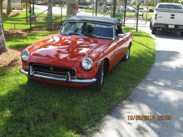 1972 Orange MG MGB Convertible