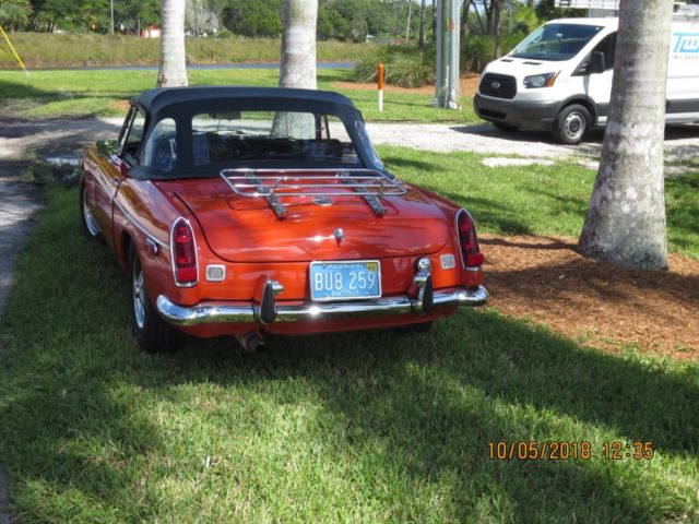 1972 Orange MG MGB Convertible