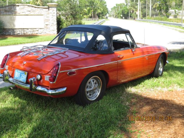 1972 Orange MG MGB Convertible