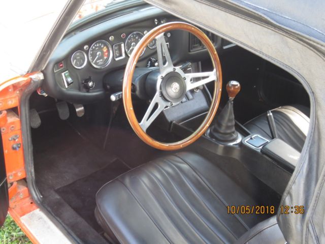1972 Orange MG MGB Convertible