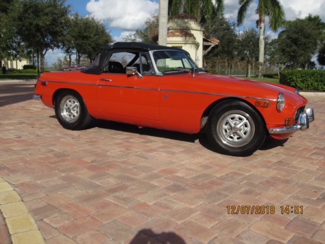 1972 Orange MG MGB Convertible