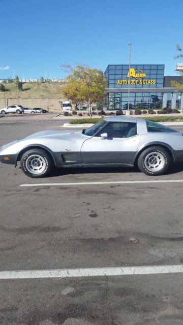 1978 Silver Chevrolet Corvette t-top
