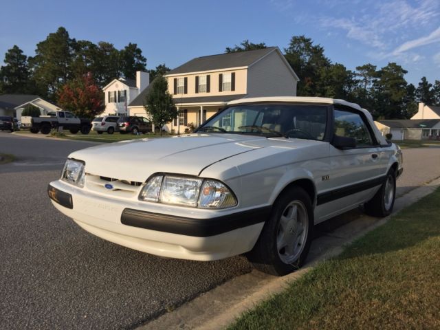 1987 White Ford Mustang Convertible