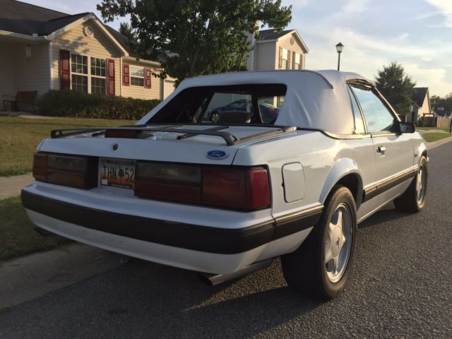 1987 White Ford Mustang Convertible