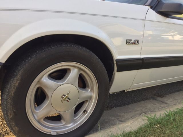 1987 White Ford Mustang Convertible