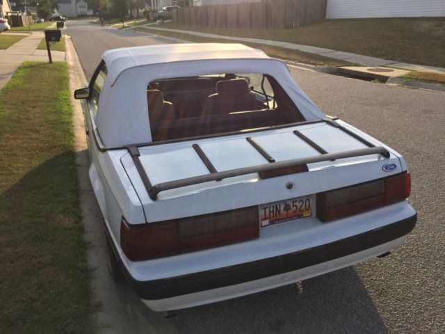 1987 White Ford Mustang Convertible