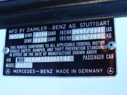 1988 White Mercedes-Benz SL-Class Convertible