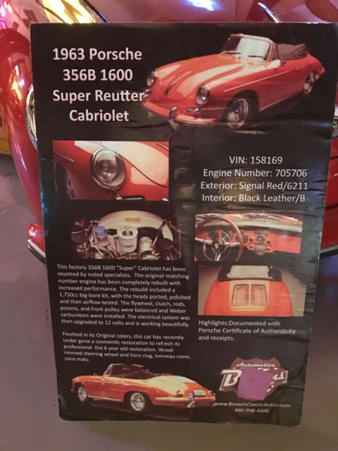 1963 Red Porsche 356 Convertible