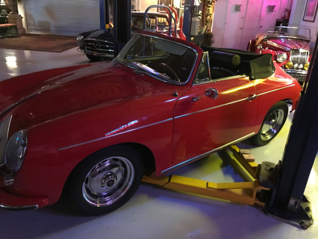 1963 Red Porsche 356 Convertible