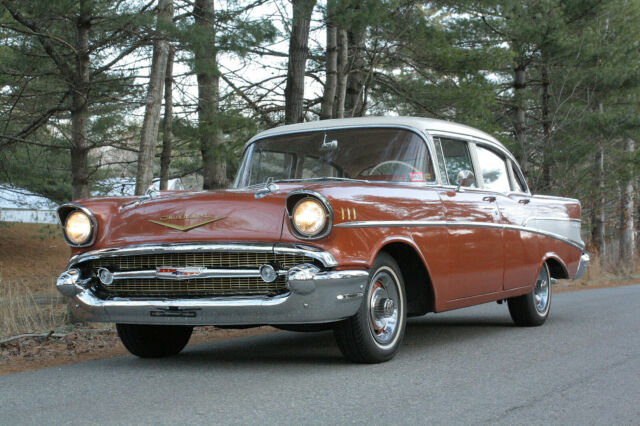 1957 Gold Chevrolet Bel Air/150/210 Sedan