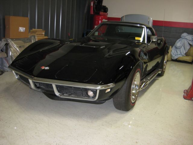 1968 Black Chevrolet Corvette Convertible