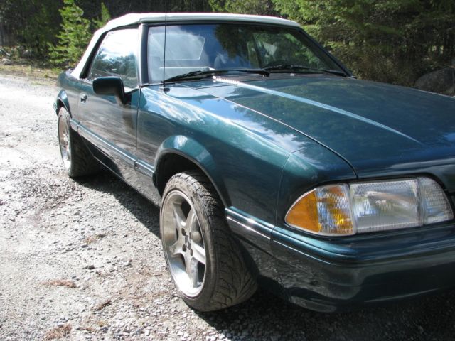 1990 Green Ford Mustang Convertible