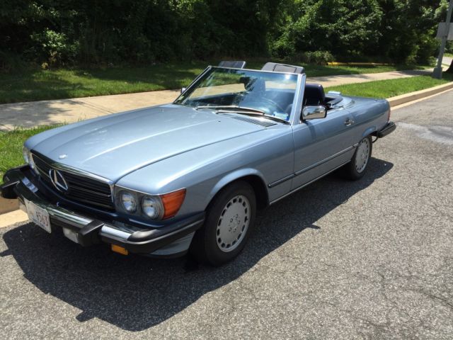 1988 Blue Mercedes-Benz SL-Class Convertible