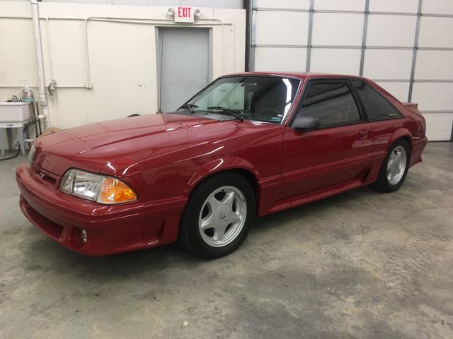 1988 Burgundy Ford Mustang Hatchback
