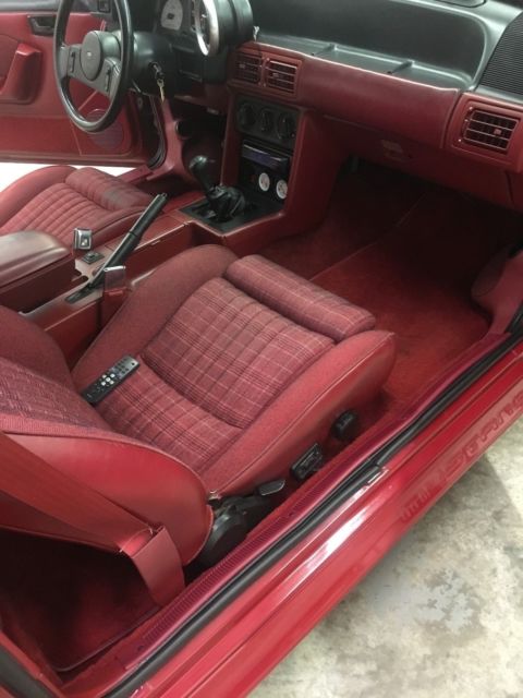 1988 Burgundy Ford Mustang Hatchback