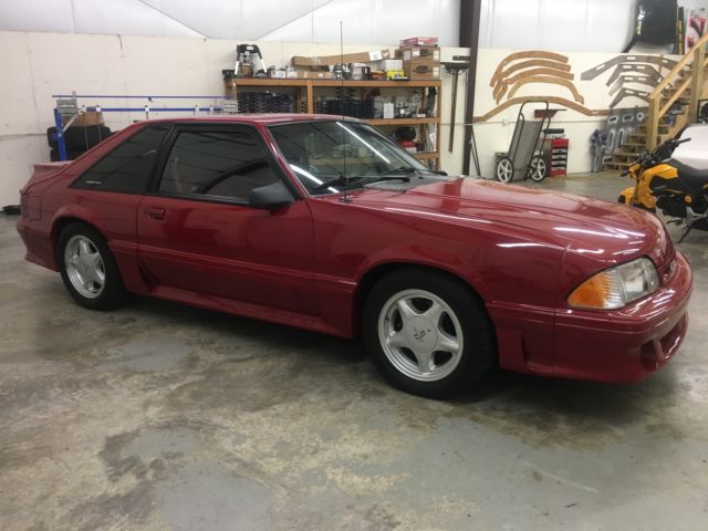 1988 Burgundy Ford Mustang Hatchback