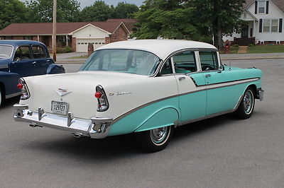 1956 Turquoise and White Chevrolet Bel Air/150/210