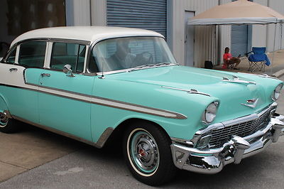 1956 Turquoise and White Chevrolet Bel Air/150/210