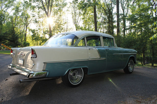 1955 Teal Chevrolet Bel Air/150/210 4 Door