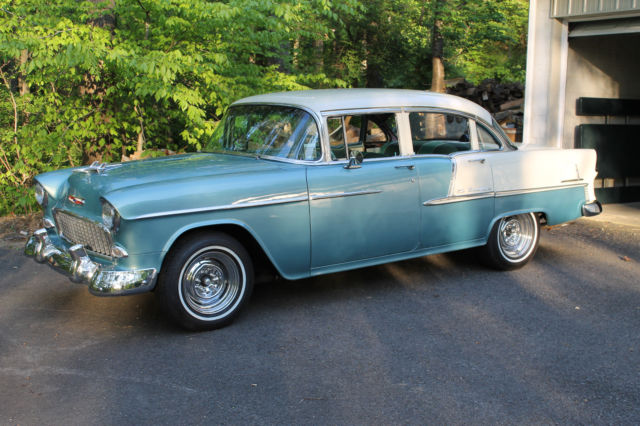 1955 Teal Chevrolet Bel Air/150/210 4 Door
