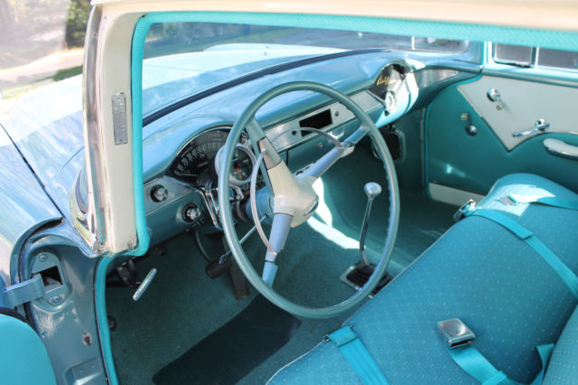 1955 Teal Chevrolet Bel Air/150/210 4 Door