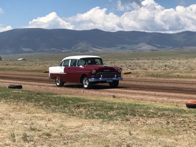 1955 Burgundy Chevrolet Bel Air/150/210 Coupe