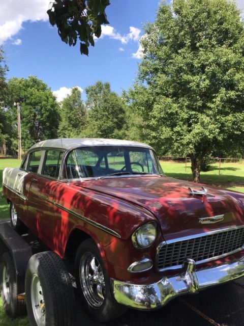 1955 Burgundy Chevrolet Bel Air/150/210 Coupe