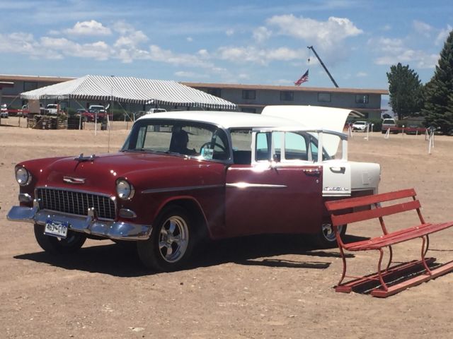 1955 Burgundy Chevrolet Bel Air/150/210 Coupe