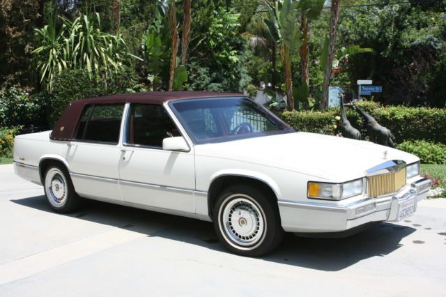 1990 White Cadillac DeVille Sedan