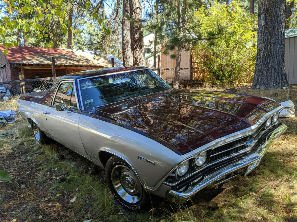 1969 Gray and Burgundy Chevrolet El Camino