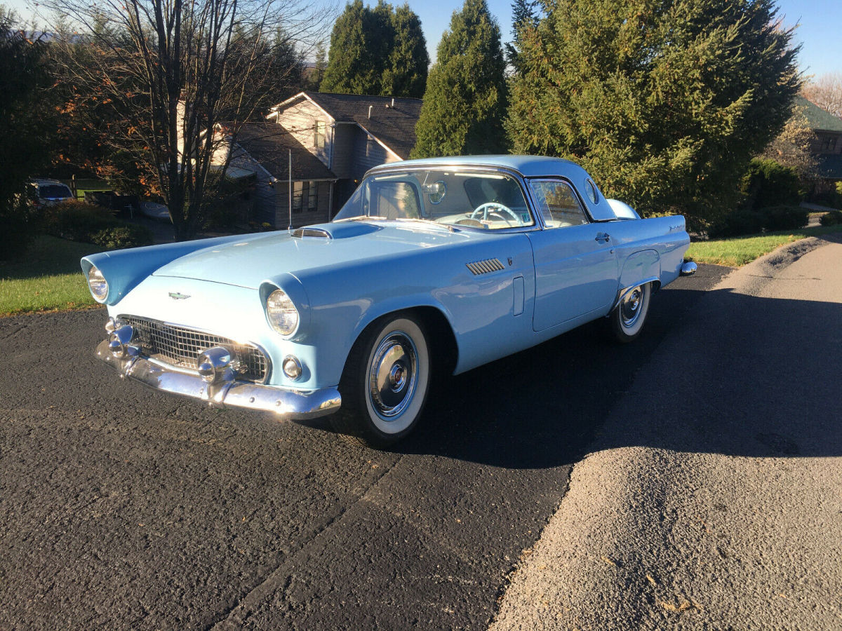 1956 Blue Ford Thunderbird Convertible