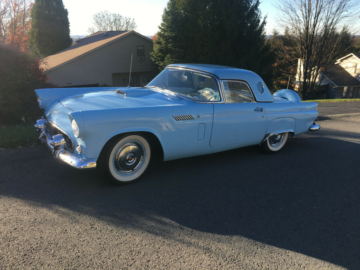 1956 Blue Ford Thunderbird Convertible