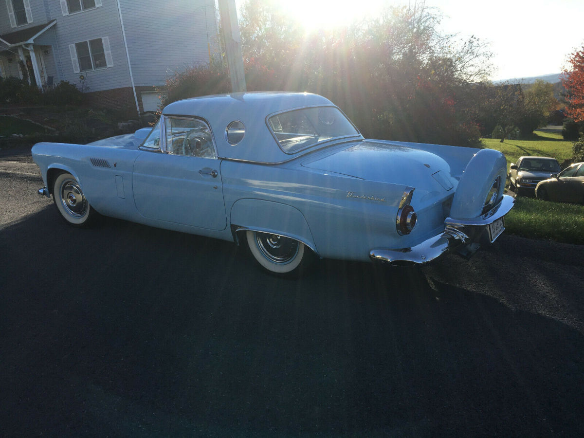 1956 Blue Ford Thunderbird Convertible