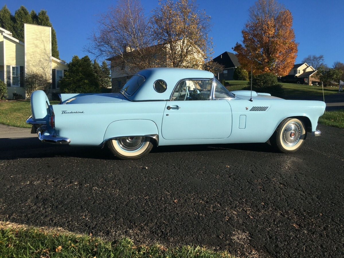1956 Blue Ford Thunderbird Convertible