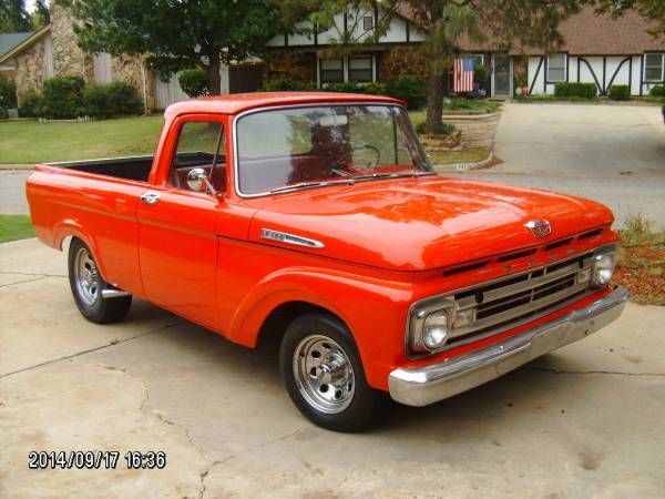 1961 Red Ford F-100 Unibody Truck