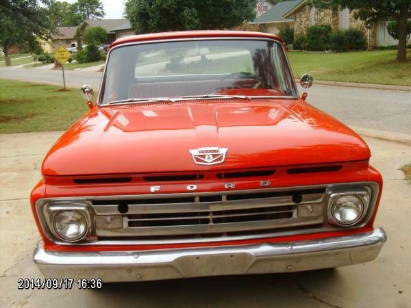 1961 Red Ford F-100 Unibody Truck