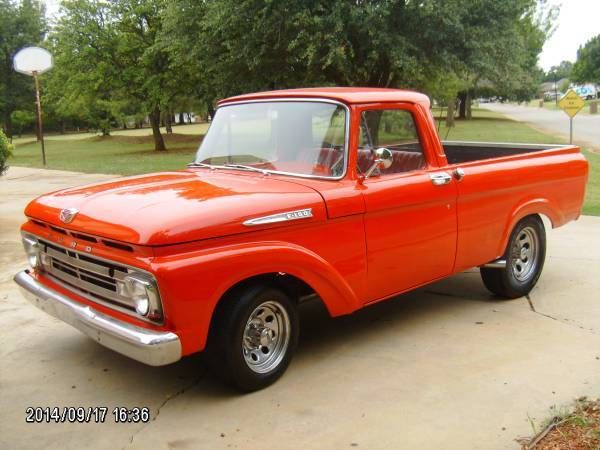 1961 Red Ford F-100 Unibody Truck