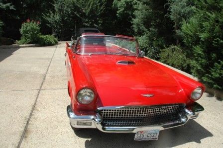 1957 Red Ford Thunderbird Convertible